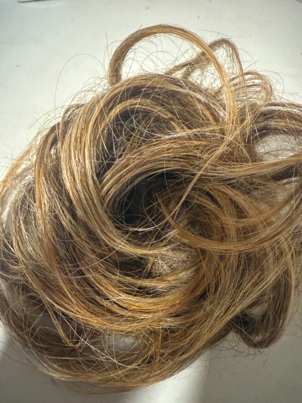 Women's Hairpiece - Light Brown Blonde Synthetic Hair Bun Hair Tie